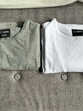 Cuts Clothing Men’s Short Sleeve Tees — Gray & White